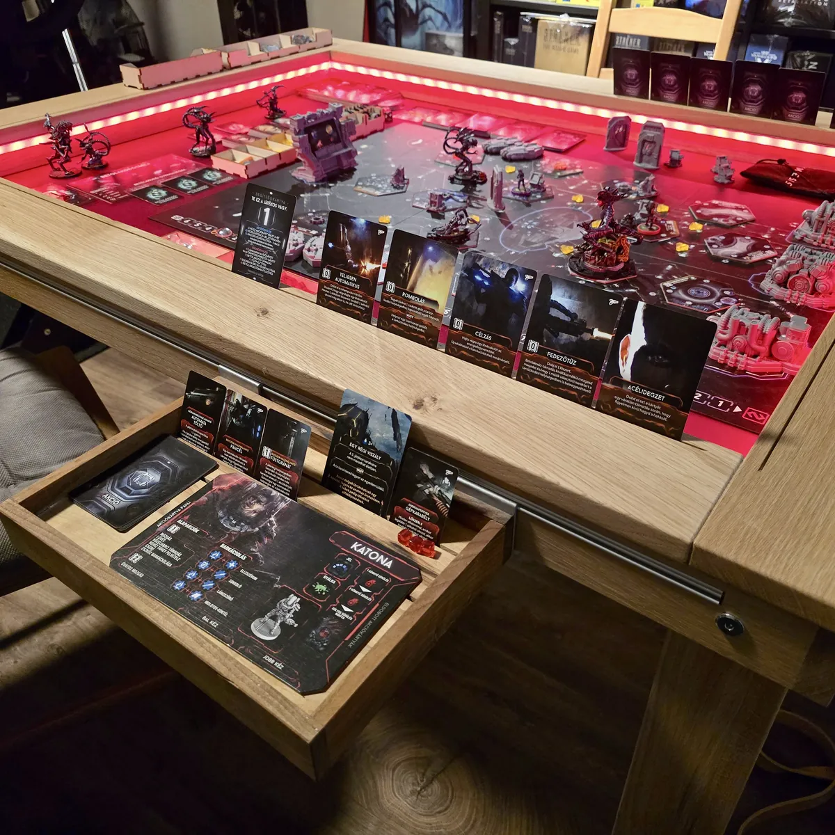 Társasjátékasztal RGB LED világítással